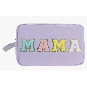 MAMA Chenille Letter Cosmetic Bag | Travel Makeup Pouch